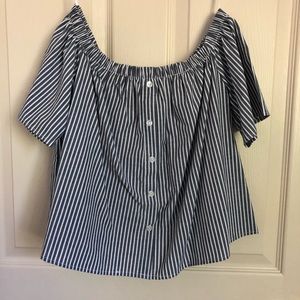 Lulu’s off the shoulder striped top